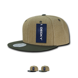 Wholesale Bulk Heavy Jute Flat Bill Snapback Hats - Decky 1099