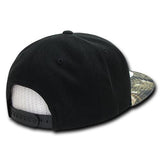 Wholesale Bulk Hybricam Camo Bill Flatbill Snapback Hat - 390 - Black/Camo
