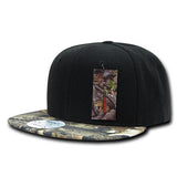 Wholesale Bulk Hybricam Camo Bill Flatbill Snapback Hat - 390 - Black/Camo