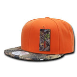Wholesale Bulk Hybricam Camo Bill Flatbill Snapback Hat - 390 - Orange/Camo