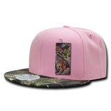 Wholesale Bulk Hybricam Camo Bill Flatbill Snapback Hat - 390 - Pink/Camo
