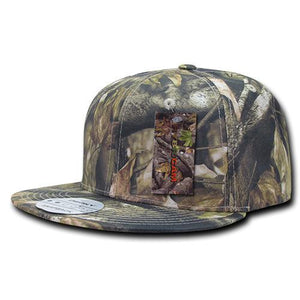 Decky 1126 HybriCam Snapback Cap, 6 Panel Camo Flat Bill Hat - CASE Pricing - 