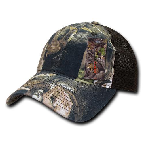 Wholesale Bulk Hybricam Camo Trucker Dad Hat - 227 - Camo/Brown