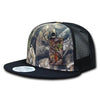 Wholesale Bulk Hybricam Camo Trucker Snapback Flat Bill Hat - 1127 - Camo/Black