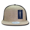 Wholesale Bulk Jute Trucker Snapback Flat Bill Hats - Decky 1138 - Natural/Black