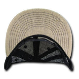 Wholesale Bulk Jute Trucker Snapback Flat Bill Hats - Decky 1138 - Natural/Black