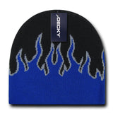 Wholesale Bulk Kids' Youth Knit Beanies Fire Flame - Decky 9055 - Black/Blue/Grey
