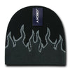 Wholesale Bulk Kids' Youth Knit Beanies Fire Flame - Decky 9055 - Black/Charcoal/Grey