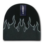 Decky 9055 - Youth Fire Beanie, Kids Flame Knit Cap - CASE Pricing