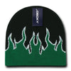 Wholesale Bulk Kids' Youth Knit Beanies Fire Flame - Decky 9055 - Black/Kelly/White