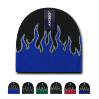 Decky 9055 - Youth Fire Beanie, Kids Flame Knit Cap