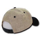 Wholesale Bulk Light Jute Baseball Caps Structured - Decky 232 - Black