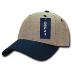 Wholesale Bulk Light Jute Baseball Caps Structured - Decky 232 - Navy