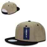 Decky 2000 - Lightweight Jute Snapback Hat, 6 Panel Flat Bill Cap