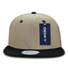 Wholesale Light Weight Jute Snapback Flat Bill Hats - Decky 2000 - Black