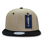Decky 2000 - Lightweight Jute Snapback Hat, 6 Panel Flat Bill Cap - Picture 7 of 8