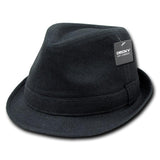 Wholesale Bulk Melton Wool Fedora Hat - 555 - Black