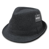 Wholesale Bulk Melton Wool Fedora Hat - 555 - Heather Charcoal