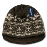 Wholesale Bulk Nordic Knit Beanies - Decky 631 - Brown/Khaki
