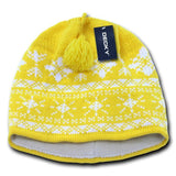 Wholesale Bulk Nordic Knit Beanies - Decky 631 - Yellow/White