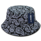 Wholesale Bulk Paisley Bucket Hats - Decky 459 - Black