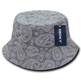 Wholesale Bulk Paisley Bucket Hats - Decky 459 - Grey