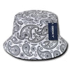 Wholesale Bulk Paisley Bucket Hats - Decky 459 - White