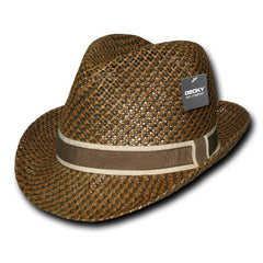 Paper Braid Woven Fedora Hat - 538 - 