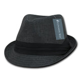 Wholesale Bulk Paper Mesh Fedora Hat - 558 - Black