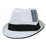 Wholesale Bulk Paper Mesh Fedora Hat - 558 - White