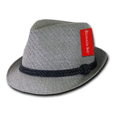 Wholesale Bulk Paper Straw Fedora Hat - 557 - Dark Grey