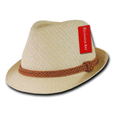 Wholesale Bulk Paper Straw Fedora Hat - 557 - Natural