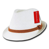Wholesale Bulk Paper Straw Fedora Hat - 557 - White