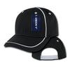 Wholesale Bulk Performance Mesh Piped Caps - Decky 762 - Black