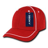 Wholesale Bulk Performance Mesh Piped Caps - Decky 762 - Red