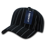Wholesale Bulk Pin Stripe Baseball Hats Adjustable - Decky 208 - Black