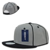 Wholesale Bulk Piped Crown Flat Bill Snapback Cap -Decky 1078 - Black