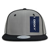 Wholesale Bulk Piped Crown Flat Bill Snapback Cap -Decky 1078 - Black