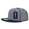 Wholesale Bulk Piped Crown Flat Bill Snapback Cap -Decky 1078 - Navy