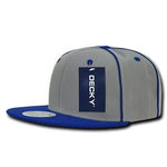 Decky 1078 Piped Crown Snapback Hat, 6 Panel Piped Snapback