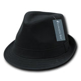 Wholesale Bulk Poly Woven Fedora Hats - 553 - Black/Black