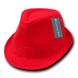 Wholesale Bulk Poly Woven Fedora Hats - 553 - Red