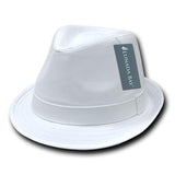 Wholesale Bulk Poly Woven Fedora Hats - 553 - White/White