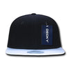 Wholesale Bulk Polyester Brim Snapback Flat Bill Hats - Decky 1046 - Black/White
