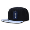 Wholesale Bulk Polyester Brim Snapback Flat Bill Hats - Decky 1046 - Black/White