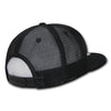 Wholesale Bulk Quilted Trucker Snapback Flat Bill Hat - Decky 1141 - Black