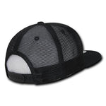 Decky 1141 - Quilted Flat Bill Trucker Cap, 6 Panel Snapback Hat - CASE Pricing