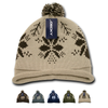 Wholesale Bulk Snowflake Roll Up Pom Knit Beanies - Decky 611B