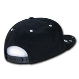 Wholesale Bulk Splat Flat Bill Snapback Hats - Decky 1125 - Black
