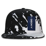 Decky 1125 - Splat Snapback Hat, Paint Splatter Flat Bill Cap - Picture 6 of 9